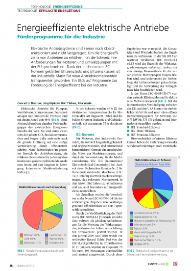 «Förderprogramme für die Industrie» (Bulletin electrosuisse SEV/VSE 08/12)