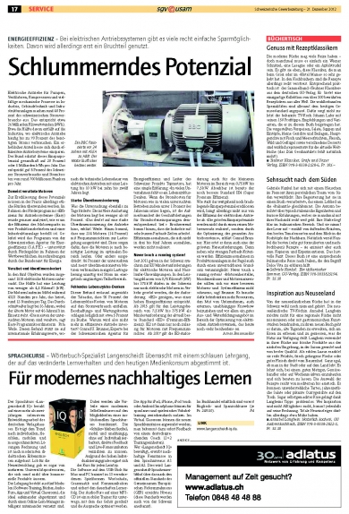«Schlummerndes Potenzial» (Schweizerische Gewerbezeitung 12/12)