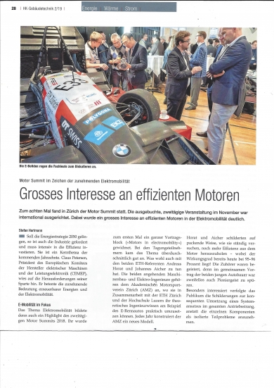 «Grosses Interesse an effizienten Motoren» (HK-Gebäudetechnik 2/19)