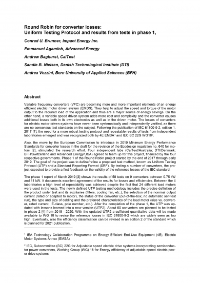 «Round Robin tests for converter losses (RR'C): Results from phase 1» (EEMODS'19/paper)