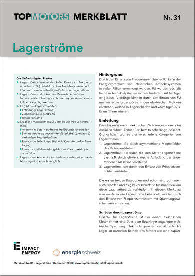 Merkblatt Nr. 31: Lagerströme