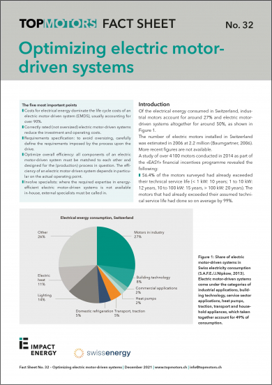 Fact Sheet No. 32: Optimizing electric motor-driven systems